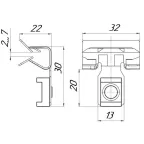 Зажим балочный 3-8мм под нейлоновую стяжку внутренний PROxima