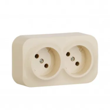 Quteo розетка двойная без заземления без шторок - 16 A - 250 В IP 20 - Слоновая кость