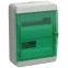 Корпус пластиковый навесной на 24 модуля КМПн-24 IP65 TEKFOR зеленая прозрачная дверь