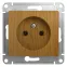 GLOSSA Розетка без заземления дуб в рамку