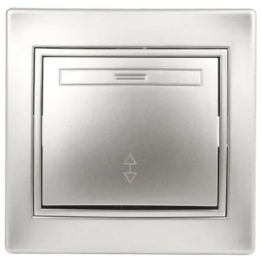 Переключатель Intro Plano 1-103-03 одноклавишный 10А-250В, IP20, СУ, алюминий