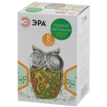 Садовый светильник Филин на солнечной батарее, полистоун, 16 см ERAFYS01-01