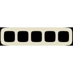 Valena ALLURE Рамка 5 постов слоновая кость универсальная