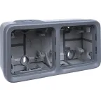 Двухместная монтажная коробка - Программа Plexo - серый - 2 поста - горизонтальная установка