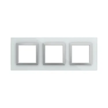 Рамка из натурального стекла, ''Avanti'', светло-серая, 6 модулей