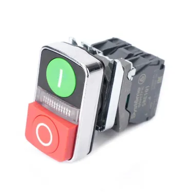 Кнопка SB4 двойн в сборе модуль 22мм зI+сиг ламп+кр выст О металл 24ВDC 1НО+1НЗ