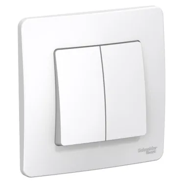 BLANCA скрытой установки двухклавишный выключатель (cх.5), 10A, 250B, белый