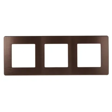 Рамка для розеток и выключателей Серия 12 12-5103-13 на 3 поста, Сатин, бронза