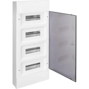 Practibox S Пластиковый щиток Навесной (ЩРн-П) 4X12 Дымчатая дверь