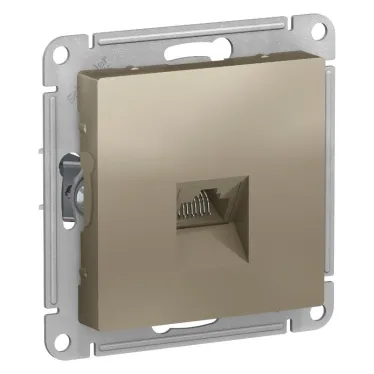 Розетка ATLASDESIGN компьютерная RJ45 механизм шампань