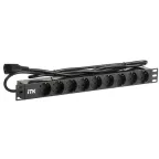 Блок распределения питания PDU 9 розеток 1U шнур 2м вилка С14 ал.проф