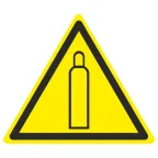 Знак W 19 ''Газовый баллон'' 150х150х150 мм, пластик ГОСТ Р 12.4.026-2001