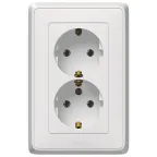 CARIVA Розетка двойная с заземлением белая