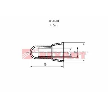 Заглушка концевая изолир КИЗ-1, 2,8 мм (1,0-2,5 кв мм), REXANT