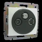 VALENA Розетка телевизионная TV-FM-SAT оконечная в рамку белая 10дБ