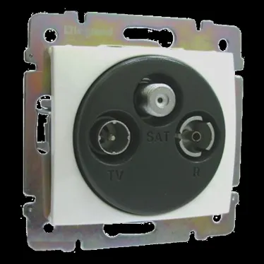 VALENA Розетка телевизионная TV-FM-SAT оконечная в рамку белая 10дБ