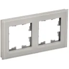 BRITE Рамка 2 поста РУ-2-2-БрД стекло дымчатый