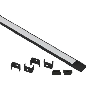 Комплект с накладным анодированным профилем 1506B 15х6мм, 2м, черный САВ262