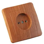 Розетка скрытая со шторками дуб