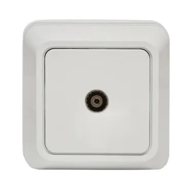 Рим Розетка телевизионная TV 75Ом 5-862МГц белая