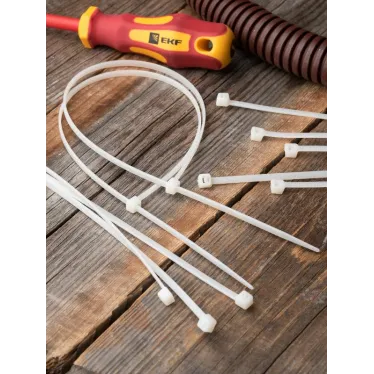 Хомут P6.6 стандартный белый 3.6x300 (100шт) FlexLock PROxima