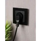 Стокгольм Механизм Розетки 1-местной б/з 10 А черный с защ. штор.