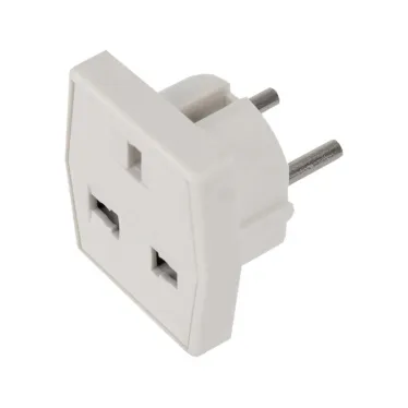 Адаптер сетевой (переходник) с универсальной на Евро вилку F/C2 'Квадрат' 10А б/з белый (1 шт/уп)