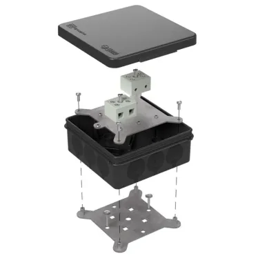 Коробка огнестойкая для о/п двухкомпонентная 60-0303-9005-FR10.0-4 Е15-Е120 100х100х40 RAL9005 Промрукав (17 шт/уп)