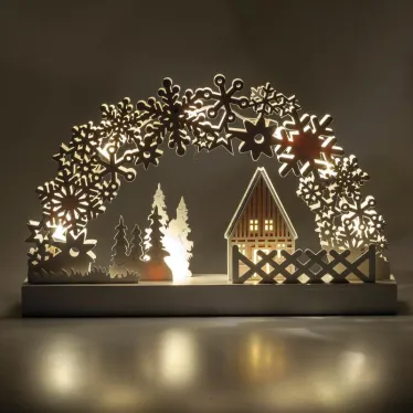 Светильник декоративный новогодний Сказка, с подсветкой, 32х20 см, 2АА, IP20