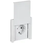 FORTE@PIANO Розетка 1-местная с заземлением с защитными шторками и крышкой винтовое крепление 16А IP44 FP221 белый IEK