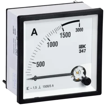 Амперметр Э47 1500/5А 72х72 AC включение через трансформатор (класс точности 1.5)