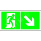 Знак безопасности BL-2915B.E36"Напр. к эвакуационному выходу направо вниз" | a18170 | Белый свет