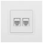 Розетка 2хRJ45, Эра Elegance, белый, 14-3108-01