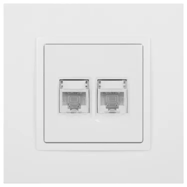 Розетка 2хRJ45, Эра Elegance, белый, 14-3108-01