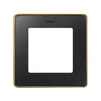 Рамка 1 пост графит основание золото