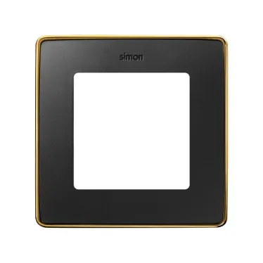 Рамка 1 пост графит основание золото