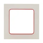 Стокгольм Рамка 1-местная белая с линией цвета красный