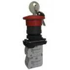 Выключатель кнопочный КМЕ 5111м -К УХЛ3, красный, 1но+1нз, гриб с фиксацией и ключом, IP 40