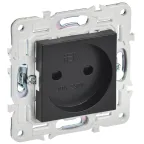 SKANDY Розетка без заземления с защитными шторками 10А SK-R01Bl черный IEK