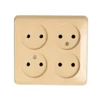 ЭТЮД Розетка четырехместная наружная без заземления без шторок 16А 250B кремовая
