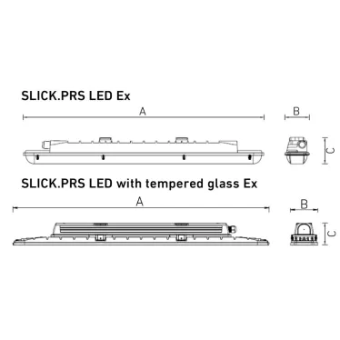 Светильник SLICK.PRS LED 20 with driver box /tempered glass/ Ex 5000K