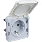 Plexo Розетка с заземлением IP55 белая в рамку