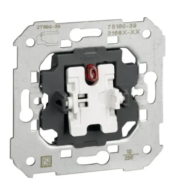 Кнопка клавишная с подсветкой, 10А 250В, S82,82N,88, механизм