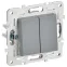 SKANDY Выключатель 2-клавишный проходной 10А SK-V05Gr серый IEK