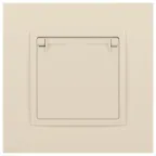 Розетка 2P+E Schuko со шторками с крышкой, 16А-250В, Эра Elegance, сл.кость, 14-2103-02