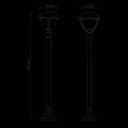 Светильник садово-парковый столб НТУ 1хE27 AC 220В Черный IP54 200х200х1000мм Алюминий max 60Вт ландшафтный Aura Gauss