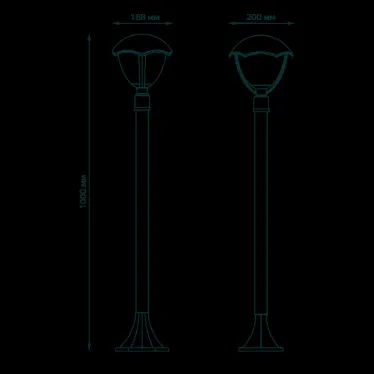 Светильник садово-парковый столб НТУ 1хE27 AC 220В Черный IP54 200х200х1000мм Алюминий max 60Вт ландшафтный Aura Gauss