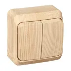 ЭТЮД Выключатель двухклавишный наружный сосна сх.5