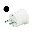 Вилка кабельная бытовая с центральным вводом кабеля черная 16А IP20 2P+E 230В