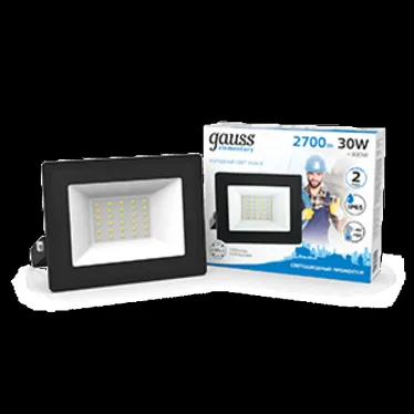 Прожектор светодиодный ДО 30 Вт 2700 лм 6500К AC 220В IP65 126х136х30мм Elementary G2 Gauss